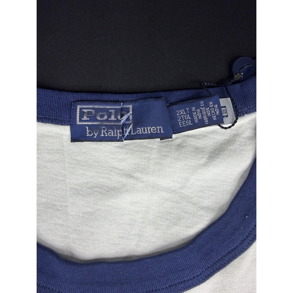 Polo Ralph Lauren Universite Crest Ringer T-Shirt White Navy Blue Men's, 2XLT - Picture 5 of 9